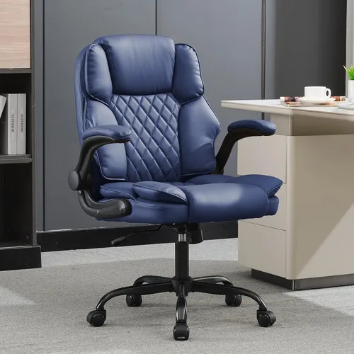 Vista 8 de Silla de escritorio de oficina, sillas de sala de conferencias, silla ejecutiva de cuero con respaldo medio, silla ergonómica para computadora