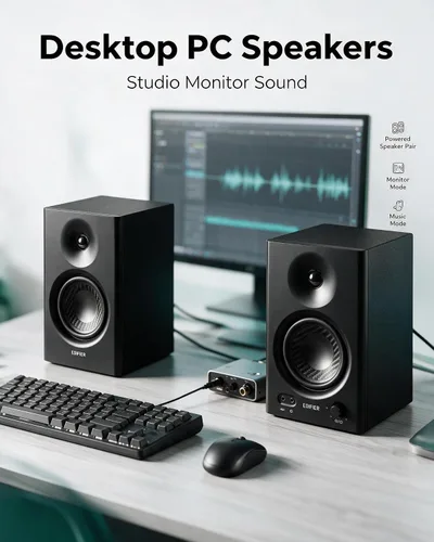 Vista 5 de Edifier Altavoces de computadora MR4 para PC de escritorio, monitores