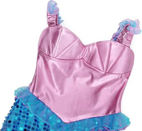Vista 6 de HenzWorld Little Girls Mermaid Costume Princess Dress Birthday Party Pretend Play Christmas Gifts Jewelry Accessory