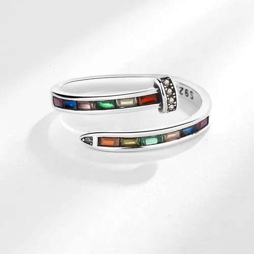 Vista 20 de Anillo de plata 925, anillos de plata ajustables para mujer, anillos de pulgar abiertos, anillos de circonio, anillos ajustables, anillos abiertos