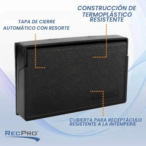 Vista 4 de RecPro Placa de Cubierta de Salida de Energía Exterior para RV Para Receptáculos GFI/GFCI Sello Resistente a la Intemperie (Negro)