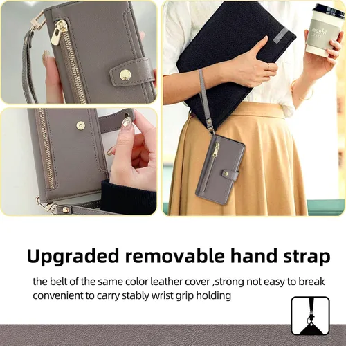 Vista 4 de Funda compatible con Itel Vision 1, compatible con Itel Vision 1, funda para teléfono [6 ranuras para tarjetas + 1 clip para dinero + 1 cartera]