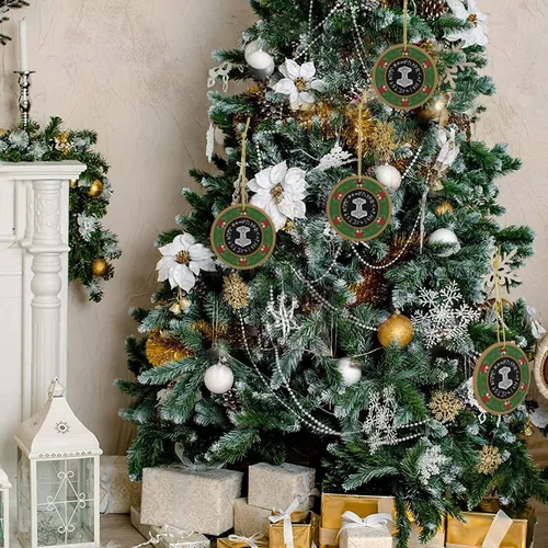Vista 9 de Vikings Mjolnir y rueda de runa símbolo de mitología nórdica adornos de Navidad, adornos de cerámica, adorno redondo de porcelana, árbol de Navidad