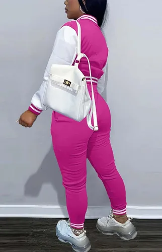 Vista 6 de Fooullaide - Chaqueta varsity para mujer con sudadera, conjunto de 2 piezas, sudadera con capucha, chaqueta de botones estilo letterman, conjunto