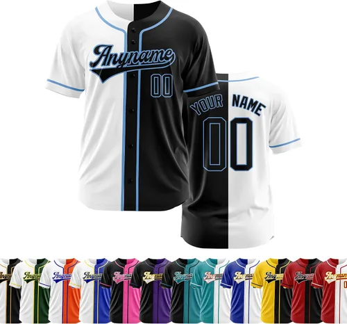 Vista 26 de Camiseta de béisbol personalizada con número de nombre cosido o impreso, camiseta de béisbol para hombres, mujeres, jóvenes, camiseta de béisbol