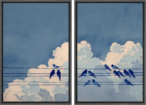 Vista 60 de MUDECOR Lienzo enmarcado para pared, bosque brumoso, reflejos, paisaje tranquilo, ilustraciones modernas, arte decorativo, bohemio, tranquilo/zen
