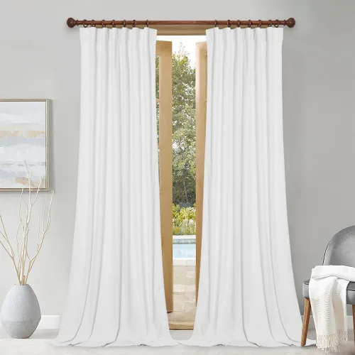 Vista 40 de StangH Cortinas 100% opacas, color beige, terciopelo suave y grueso, cortinas para ventana de dormitorio, forro blanco, cortinas con aislamiento