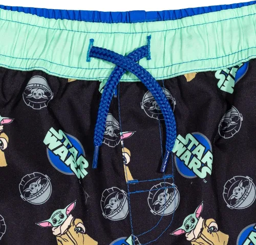 Vista 6 de STAR WARS The Mandalorian The Child Pullover Rash Guard and Swim Trunks Outfit Set Little Kid to Big Kid