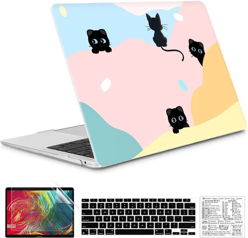 Vista 29 de Funda compatible con MacBook Air de 13 pulgadas 2022, 2021-2018 A2337 M1 A1932 A2179, carcasa de plástico duro duradero, cubierta de teclado