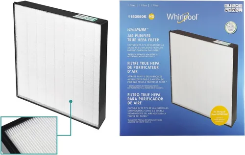Vista 2 de Whirlpool Whispure WPPRO2000 y juego de filtros de repuesto HEPA extragenuinos, purificador de aire para habitaciones grandes, filtro de aire