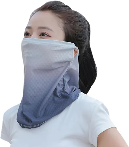 Vista 20 de Protector facial unisex UV multiusos protector para el cuello, polaina elástica para la cara con bucles para las orejas