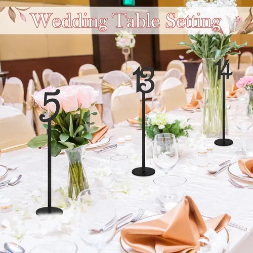 Vista 2 de 30 números de mesa de madera para bodas del 1 al 30 para soportes de recepción, números de mesa de asiento con base de soporte para bodas, fiestas