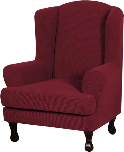 Vista 107 de Eco-Ancheng Funda para silla Wingback, 2 piezas, respaldo de ala, fundas de elastano para sillón con respaldo de ala, fundas para sillón con parte