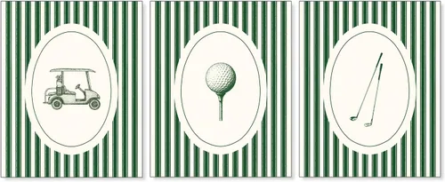 Vista 7 de Pleonox Juego de 4 impresiones artísticas inspiradoras para pared de golf verde retro de 8 x 10 pulgadas, decoración de sala de deportes, fotos