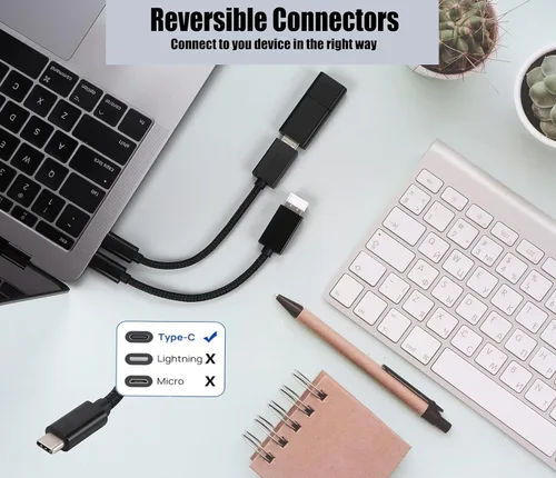 Vista 2 de OTG - Adaptador USB-C 3.0 (paquete de 2) compatible con Google Pixelbook Ir a funciones múltiples rápidas para hacer copias de seguridad, teclado