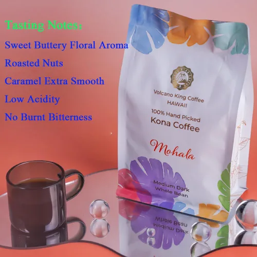 Vista 4 de Hawaiian Kona - Granos de café 100% Kona de grado seleccionado, tostado medio oscuro, grano entero, directo de la granja, ideal para expreso, goteo