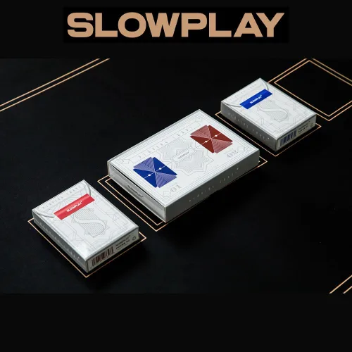Vista 5 de SLOWPLAY 100% plástico naipes, juego de cartas de póquer de 2 cubiertas, índice jumbo, tamaño de póquer, flexibilidad y durabilidad superiores