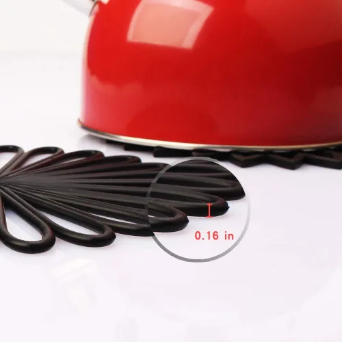 Vista 2 de ME.FAN Salvamanteles de silicona – Almohadillas calientes de cocina para ollas y platos – Salvamanteles aislados para tetera – Flexible, duradero