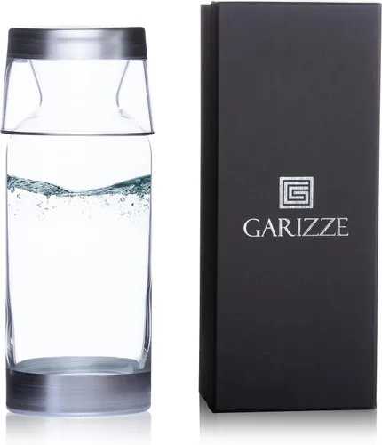 Vista 7 de GARIZZE Juego de jarra de agua y vidrio para dormitorio, juego de jarra de noche y vidrio, decantador de enjuague bucal para baño, jarra de agua