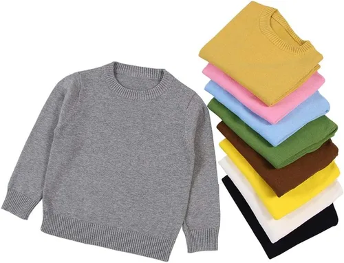 Vista 3 de Wennikids Suéteres de punto con cuello redondo para bebés y niñas de 1 a 6 años
