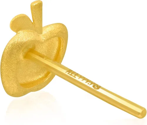 Vista 3 de Chow Sang Sang 999.9 - Aretes individuales de oro macizo de 24 quilates para mujer 91973E (se venden solos, no pares)