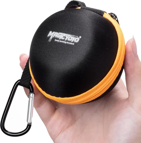 Vista 7 de MAGICYOYO N11 Yoyo N11 - Bola profesional Yoyo N11 de aleación de doble propósito (negro con dorado) con saco, guante, 12 cuerdas Yoyo y kit
