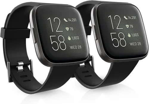Vista 8 de Paquete de 2 bandas impermeables compatibles con Fitbit Versa 2 bandas para mujeres y hombres Muñequeras de repuesto transpirables de nailon