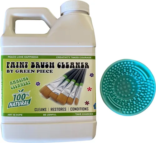 Vista 11 de Green Piece® Paint Brush Cleaner & Restorer – 100% Natural, Non-Toxic Formula – Made in USA – Cleans Wet or Dry Paint – Safe for Hands – Works on