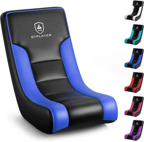 Vista 22 de GTPLAYER Silla mecedora de suelo para juegos – Sillas de juego rodantes con limitador de ángulo, asiento de suelo oscilante para jugadores, compacta