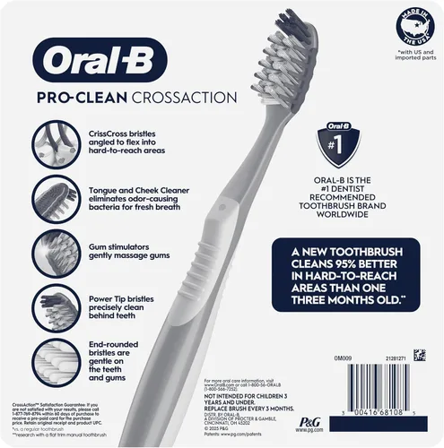 Vista 8 de Oral-B Pro Clean Cross Action - Cepillos de dientes, eliminación profunda de placa, 6