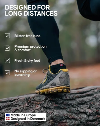 Vista 3 de DANISH ENDURANCE Calcetines tobilleros para correr largas distancias, acolchados, antiampollas, absorben la humedad, para hombres y mujeres, paquete