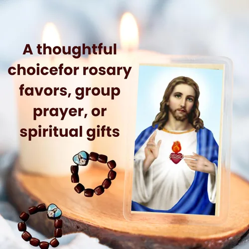 Vista 9 de Catholica Shop Anillo elástico de rosario de dedo católico, cuentas de oración de madera de cerezo – Paquete de 6 unidades – Hecho en Brasil