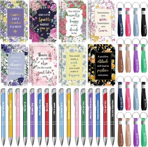 Vista 11 de PerKoop Juego de 48 piezas de regalos inspiradores, blocs de notas bíblicos de Jesús de 3 x 5 pulgadas, bolígrafos, llaveros a granel, mini
