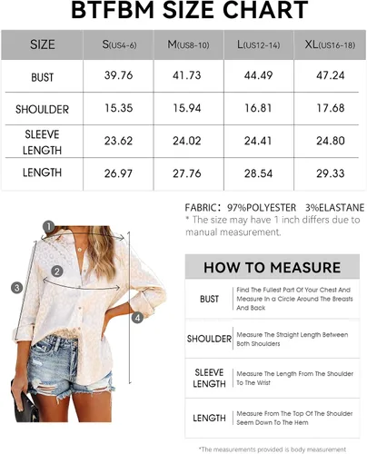Vista 6 de BTFBM Camisas de satén con botones para mujer, manga larga, con solapa, cuello en V, holgadas, casuales, para el trabajo, verano, primavera, blusa