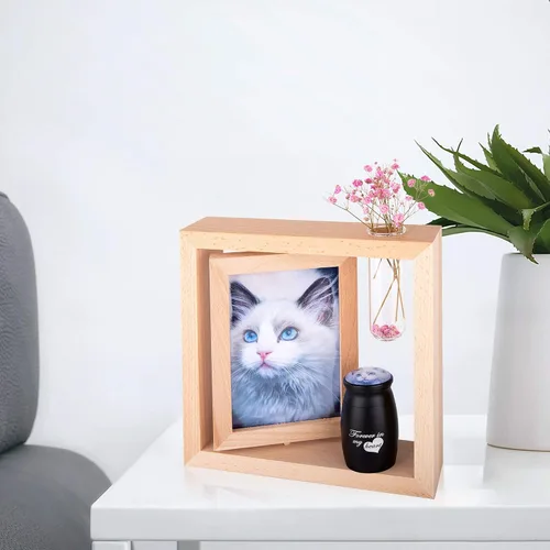 Vista 7 de Bivei Urnas pequeñas para cenizas humanas, urna personalizada de recuerdo con foto y texto para hombres y mujeres, mini urnas para adultos
