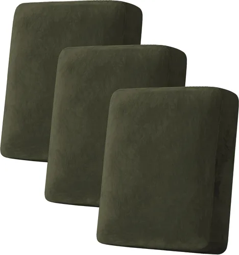 Vista 22 de H.VERSAILTEX Funda de cojín elástica de terciopelo para sofá, funda de cojín de felpa para cojines de silla, protector de muebles, cojín de asiento