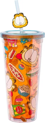 Vista 24 de Silver Buffalo Disney Una Loca Aventura de Goofy con Goofy, Max Goof, Roxanne y Bobby Zimuruski - Vaso de plástico para bebidas frías con tapa