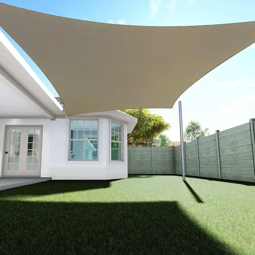 Vista 6 de IFAST Toldo tipo vela rectangular de 16.4 x 11.81 pies, cubierta superior, tela resistente y duradera, impermeable, refugio para patio, jardín