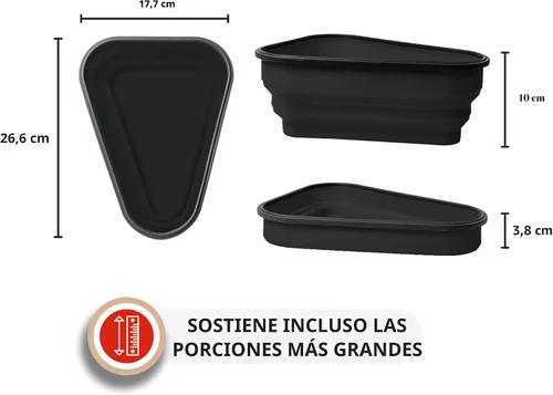 Vista 8 de El Paquete de Pizza Perfecto™ - Contenedor Reutilizable de Almacenamiento de Pizza con 5 Bandejas de Servicio Aptas para Microondas - Contenedor