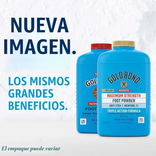 Vista 3 de Gold Bond Polvo para pies medicado 4 oz., Control de olor y alivio de la picazón de máxima potencia