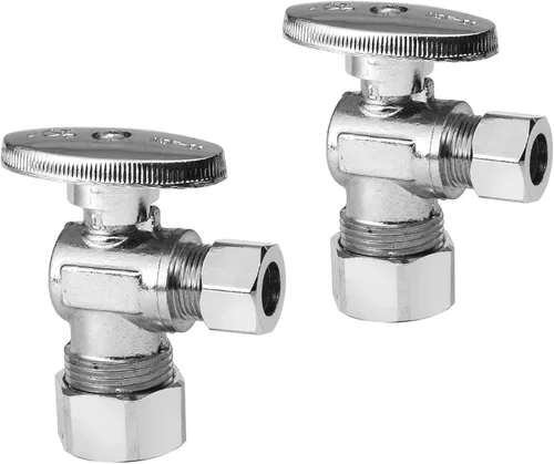 Vista 7 de EFIELD Válvula de parada angular de 1/2" nominal (5/8" OD) Compresión x 3/8" OD, 1/4-Turn, Certificado UPC, (VALVE116)