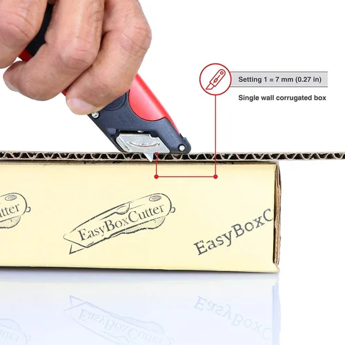 Vista 4 de EasyCut 2000 - Cuchillo utilitario de corte de caja retráctil seguro, rojo, 09638