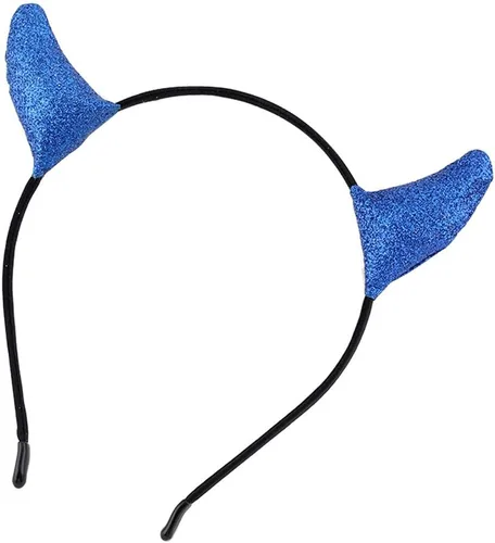 Vista 20 de Merroyal - Diadema con cuernos brillantes de diablo, ideal como accesorio de disfraces y cosplays