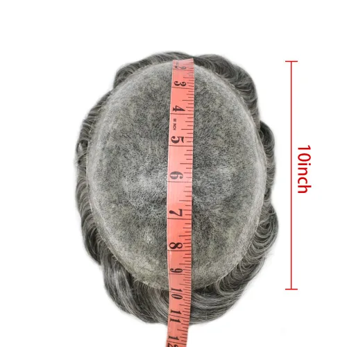 Vista 334 de Toupee para hombre 100% cabello humano real tupé para hombres 0.004 in piel de poliuretano para hombre, sistema de reemplazo de piezas de pelo