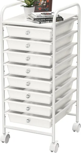 Vista 8 de Simple Houseware Carrito utilitario con 3 cajones, almacenamiento rodante, organizador de arte y manualidades, negro