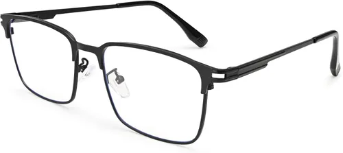 Vista 9 de Dollger Gafas de luz azul para hombre, rectángulo de metal, con bloqueo de luz azul, lentes fotocromáticos de moda para computadora