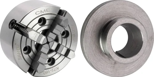 Vista 6 de CME Portabrocas de torno independiente de 4 mandíbulas de 5 pulgadas con placa de respaldo semiacabada larga L00, máquina para adaptarse a