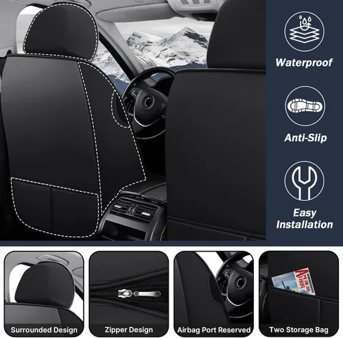 Vista 4 de Funda de asiento de auto para Chevrolet Avalanche 2002-2013, funda de cojín duradera, resistente al desgaste, impermeable, transpirable, sin olor