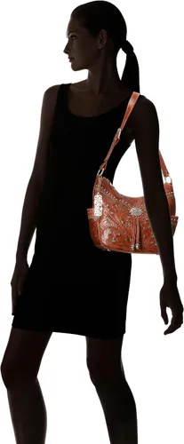 Vista 6 de American West Lady Lace Zip Top Everyday Hobo, Bronceado mocaturquesa