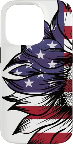 Vista 17 de USA Patriotic 4th of July Sunflower American Flag Case for iPhone 17
